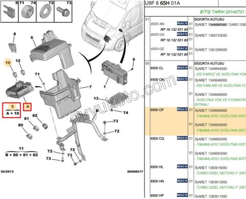 SIGORTA KUTU MOTOR ICI BXR31 DCT31 Klimalı