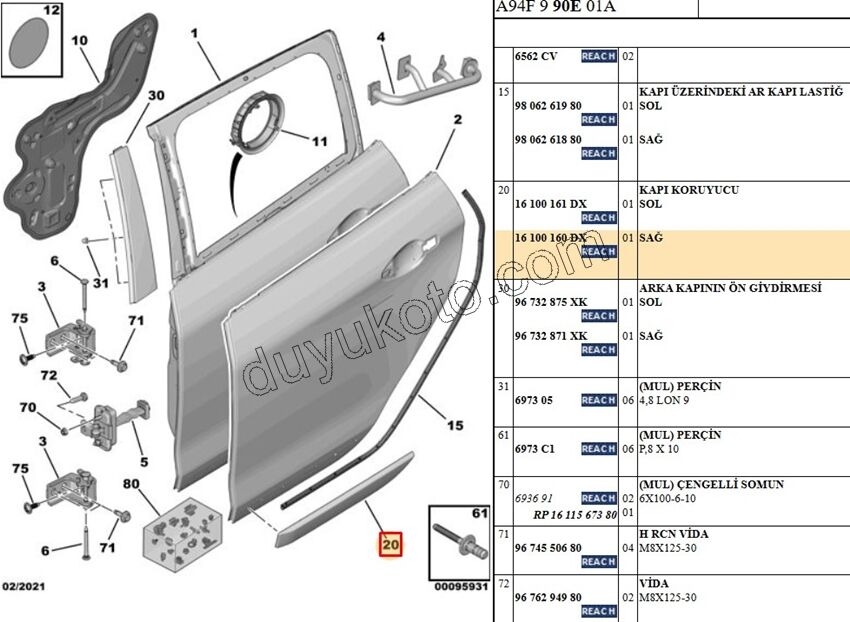 CITA SUS ARKA KAPI R P20081 KROM+