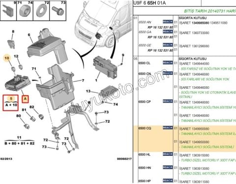 Motor İçi Sigorta Kutusu  BXR31 Klimalı ILAVE SOGUTUCU+