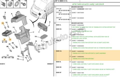 SIGORTA KUTU MOTOR ICI BXR31 Klimalı ILAVE SOGUTUCU+