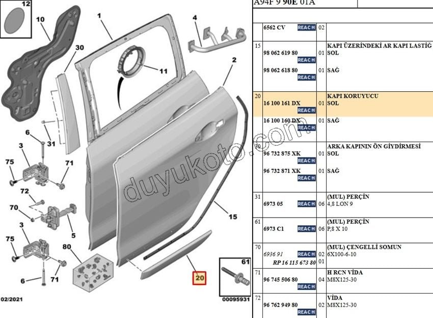 CITA SUS ARKA KAPI L P20081 KROM+