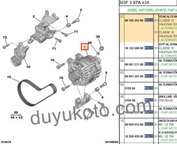 CITROEN C4 CACTUS ALTERNATÖR (ŞARZ DİNAMOSU)