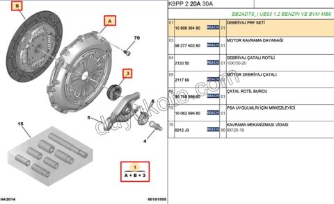 DEBRIYAJ SET PRT4 1.2CC 130HP 2020 Sonrası 6VIT EURO 6.3