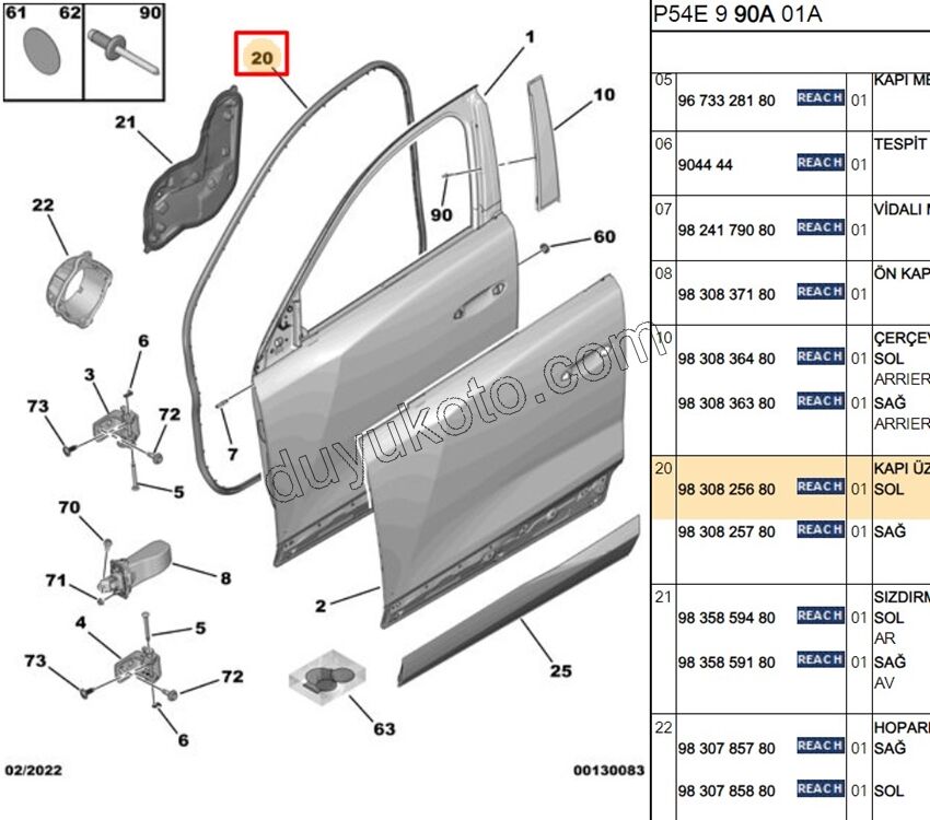 Ön Kapı Fitili Sol P408