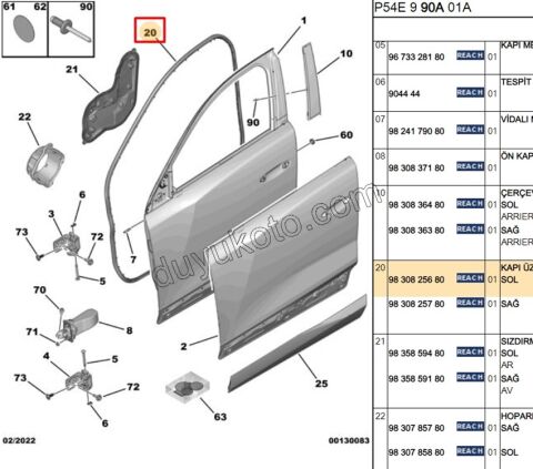 Ön Kapı Fitili Sol P408