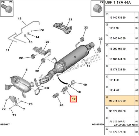 ENJEKTOR KATALIZOR LAMBDA FAP DW10F DW12R K064B03311