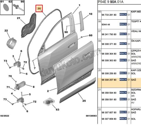 Ön Kapı Fitili Sağ P408
