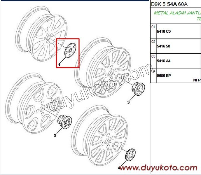 Jant Kapağı P406 (CELIK JANT ORTA)