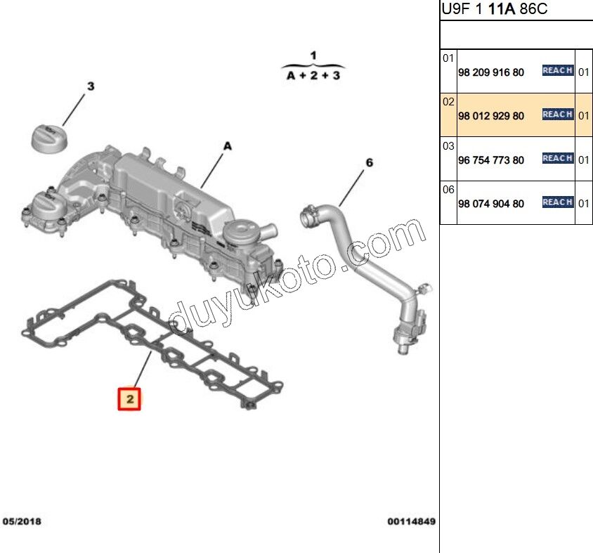 CONTA KULBUTOR KAPAK BXR3 DW10F DW12R
