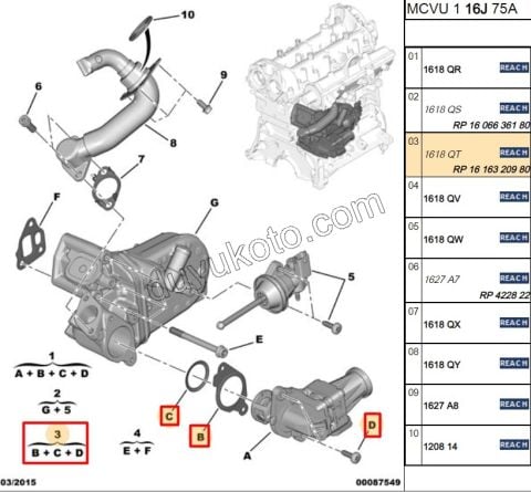 EGR Egzoz Geri Dönüş Contası (Sac) 1.3HDI EURO5