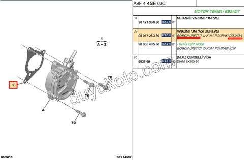 Vakum Pompası Contası EB2 EB2ATS