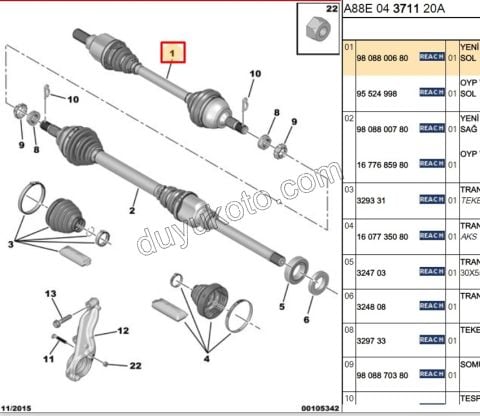 Aks Mili Sol 1.2CC 130HP 2020 Sonrası 6 VIT C3AIR
