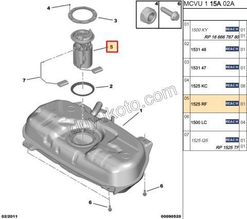 Yakıt Pompa ve Şamandırası (Komple) 1.4HDİ Euro4 02/11 PBP