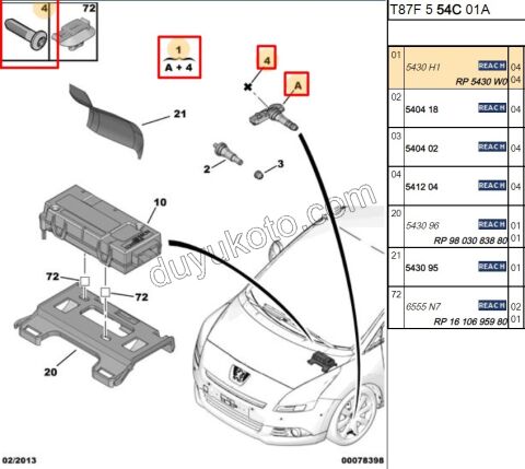 LASTIK SUBAP BASINC P508 P30081 P50081 9673860880 (TEK