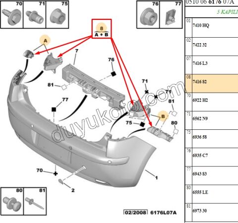 AYAK ARKA TAMPON YAN ALT TK C41