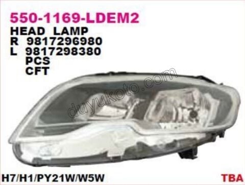 Peugeot 301 Far Sol 2017/2021 H7+H1