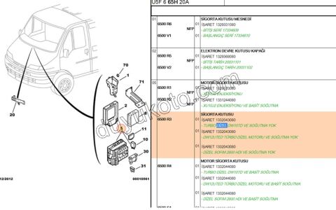 Motor İçi Sigorta Kutusu  BXR2