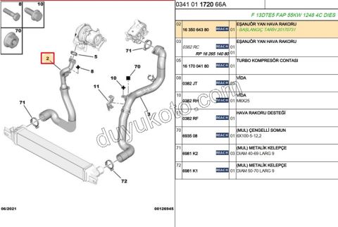 HORTUM INTERCOL R HORTUM+BORU 1.3HDI PBP 51856677