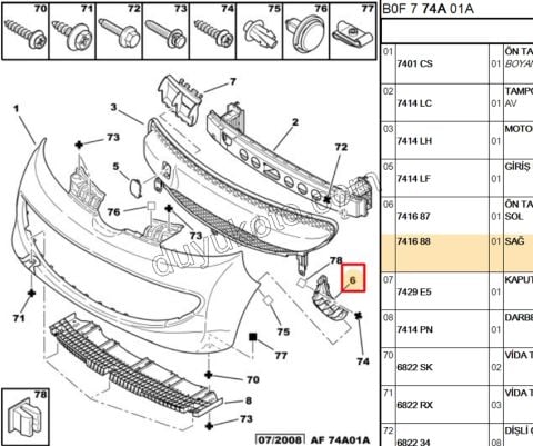 Ön Tampon Bağlantı Ayak Sağ Yan P107