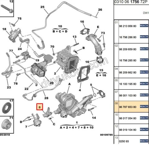 SENSOR EGR BAYPAS 3PIN DW10FU 2.0HDİ 177HP Euro6 KOMP