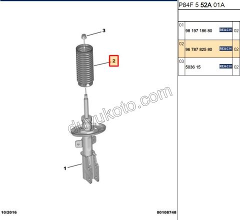 2019> Partner Rifter Berlingo Combo Doblo Proace City Ön Amortisör Toz Körüğü P3082 C5AIR P30082 P50082 P5082