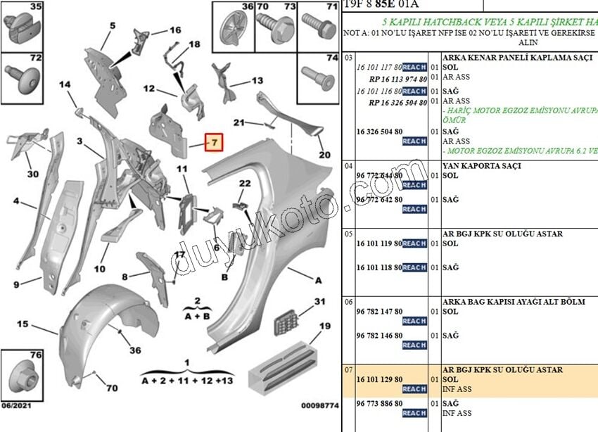 SAC CAMURLUK ARKA SU OLUK L P3081