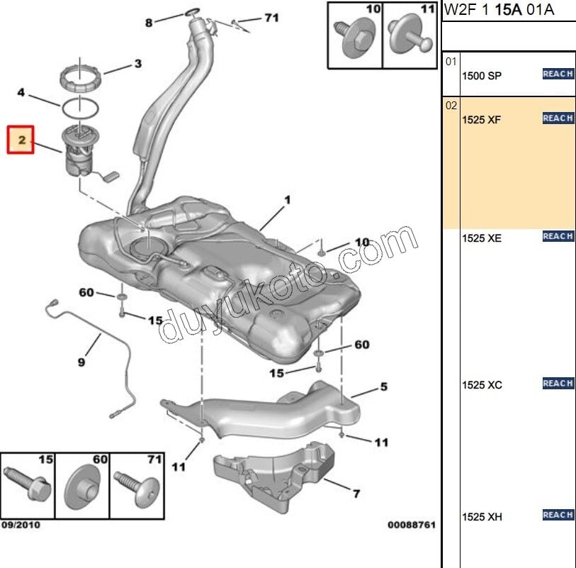 Yakıt Depo Şamandırası P5081 1.6THP 156HP