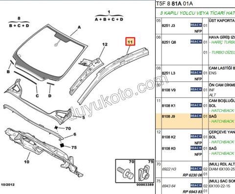 SAĞ ÖN CAM DİREĞİ