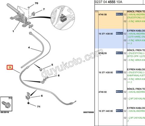 El Fren Teli Sağ Sol C33