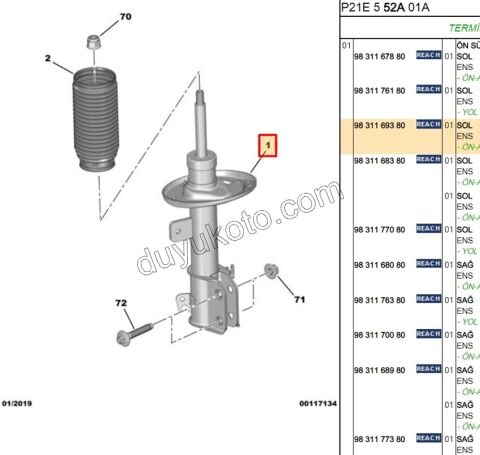 Ön Sol Amortisör P2082 EB2