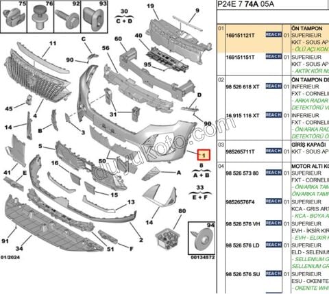 Ön Tampon P20082MQ 3LED KOR NOKTA YOK