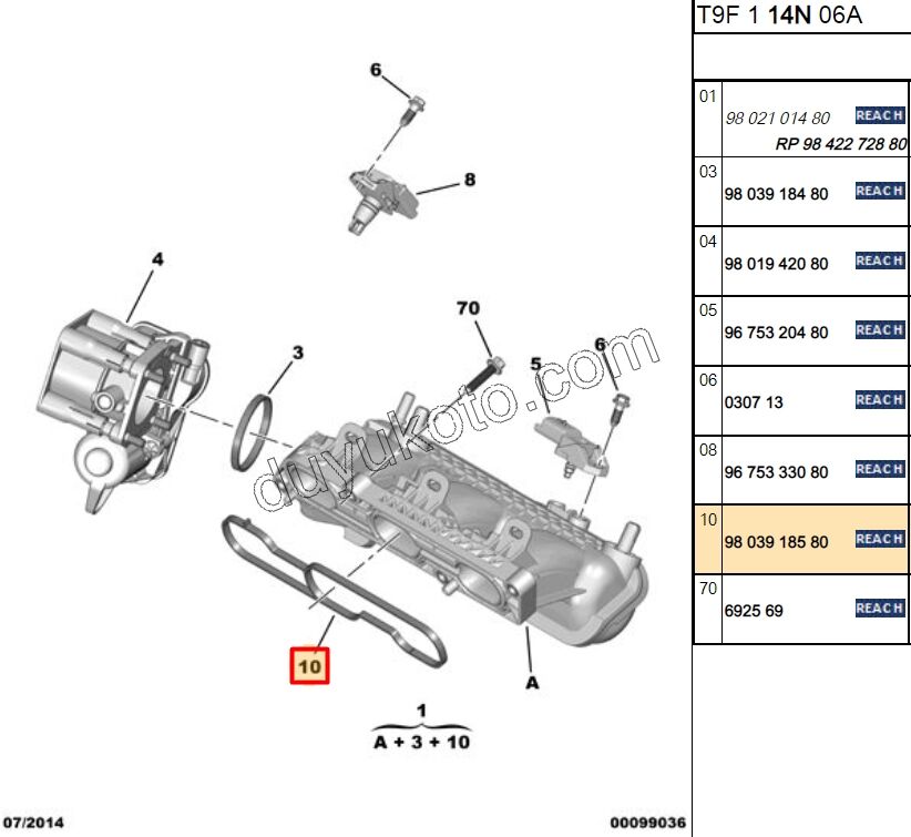 Emme Manifold Contası   EB2 1.2CC 130HP 2020 Sonrası