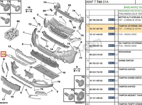 IZGARA ON TAMPON UST PANJUR USTU INCE P20081 SİYAH 1610144980