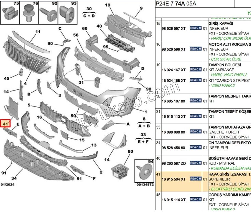 KAPAK ON TAMPON ARKASI HAVA GIRIS P20082MQ 3LED