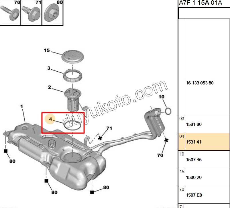 Depo Şamandıra Contası (BYK) P206 TU3JP P307 1.6İ 16V Benzinli EXP4 DW10F