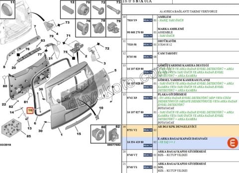Bagaj Kapak Amortisörü P50081