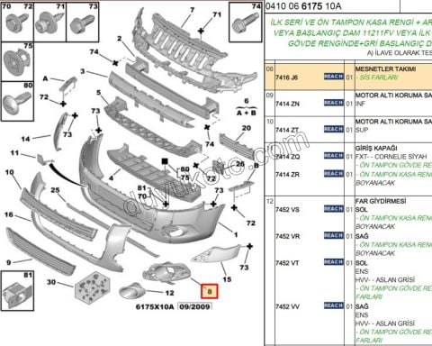Sis Far Bağlantı İç Takım PRT31 CER