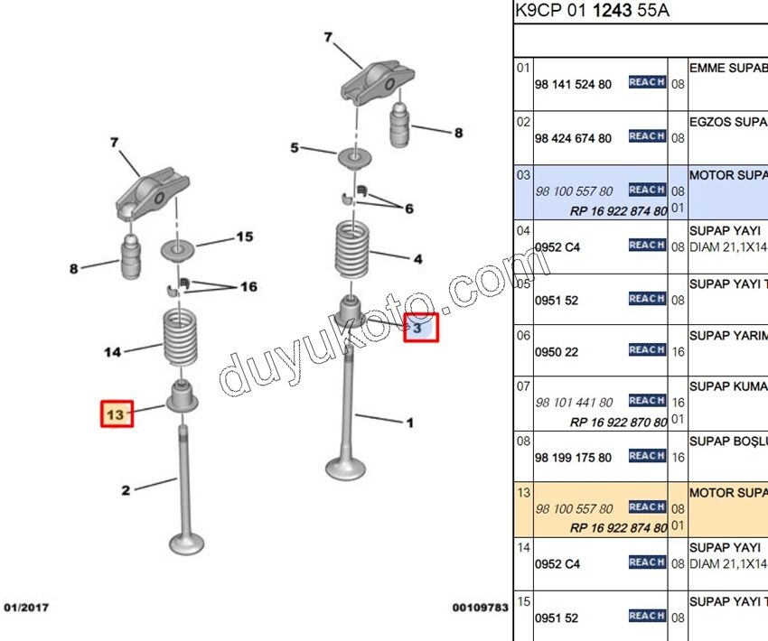 Subap Keçesi 1.5HDİ Euro6 X 16AD