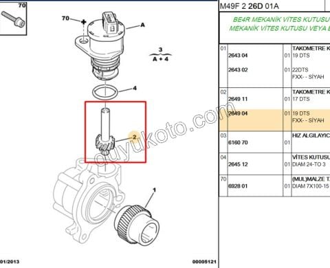 Kilometre Dişlisi 19DIS SIYAH Demir