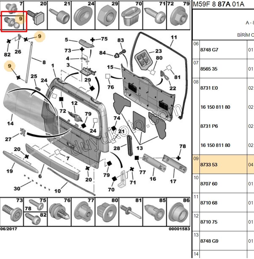 CIVATA TOPUZ BAGAJ AMORT BAGLANTI