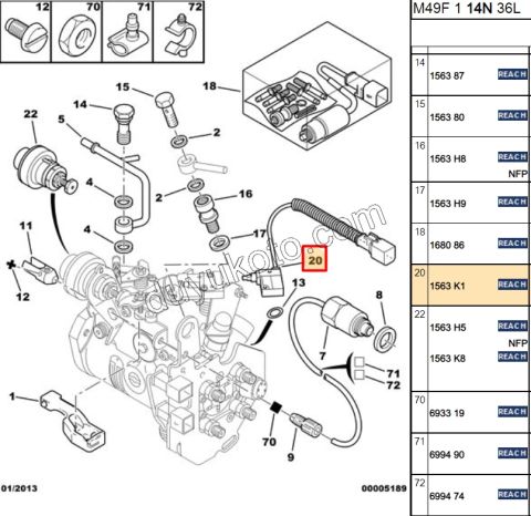 EGR Anahtarı 1.9D, 1998/2003