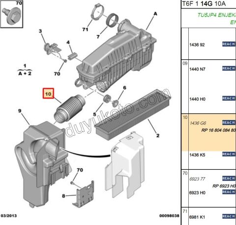 HORTUM HAVA FILTRE ARA 1.6İ 16V Benzinli