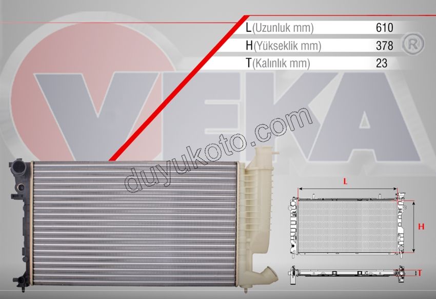 Motor Su Radyatörü 1.6L 90HP Klimalı YM P306 TEL+ 1351.ZW