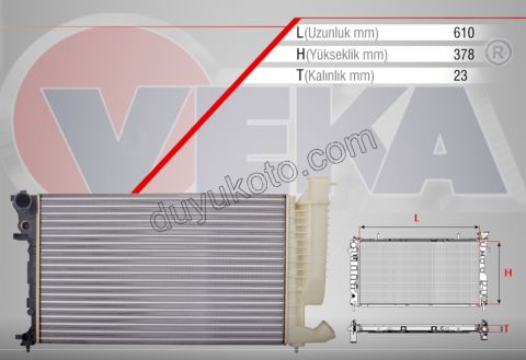 Motor Su Radyatörü 1.6L 90HP Klimalı YM P306 TEL+ 1351.ZW