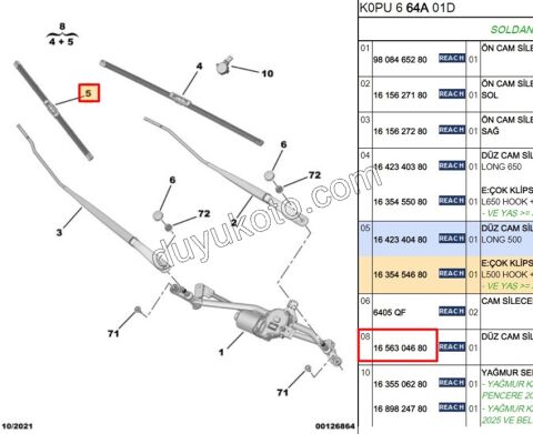 Expert/Jumpy/Scudo (17/24) Ön Cam Silecek Süpürgesi Sağ