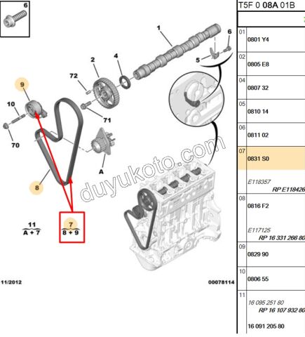 Eksantrik/Triger Kayış Seti TU3A TU3JP Y.M(04>)