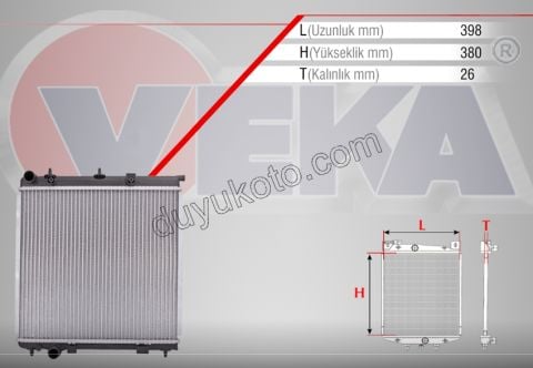 Motor Su Radyatörü P207 P208 C31 1.4HDİ Euro4 02/11