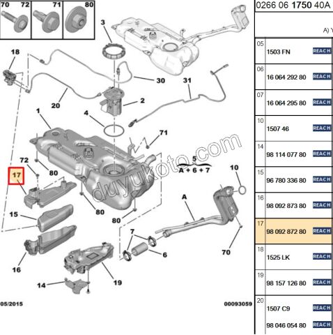 KAPAK FAP SIVI DEPO UST P2081 P20081 P301