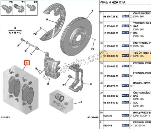 Fren Balatası Ön TK P30083E
