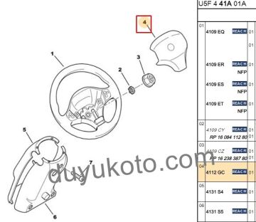 PEUGEOT BOXER DİREKSİYON/KORNA KAPAĞI (ARMALI)